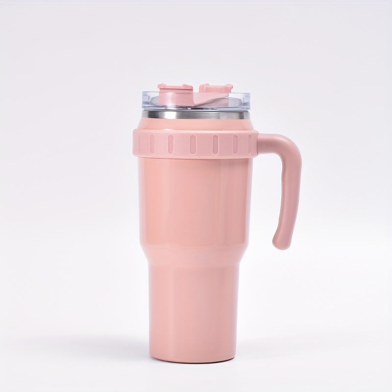 40oz Insulated Stainless Steel Tumbler with Handle, Straw & Lid