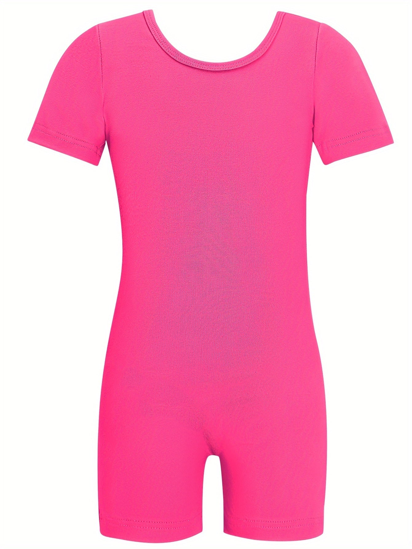 Kids Short Sleeve Gymnastics Romper Suit For Dance Performance