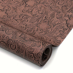 Bump Textured Faux Leather Roll Swirls Pattern - 29.97x139