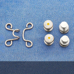 Daisy Metal Button For Pins Jeans Detachable Pant Clip