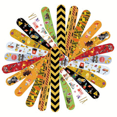 12pcs Construction Slap Bracelets Kids Birthday Party Supplies
