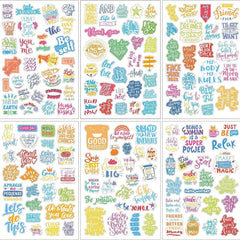 Inspirational Planner Stickers Set, 24 Sheets, Waterproof, Journal Daily Use