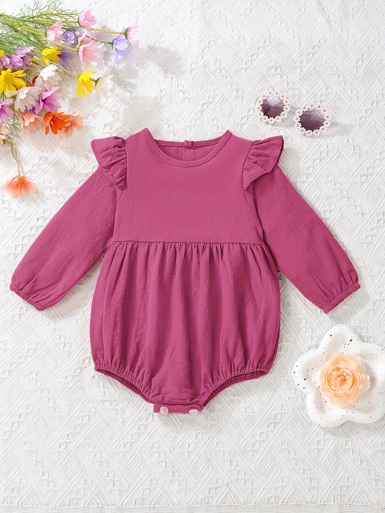 Autumn Baby Solid Long Sleeve Cotton Romper