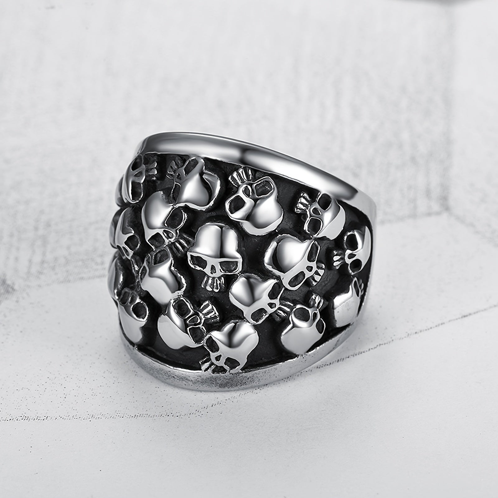 Punk Hip Hop Skull Head Ring Stainless Steel Party Accessory