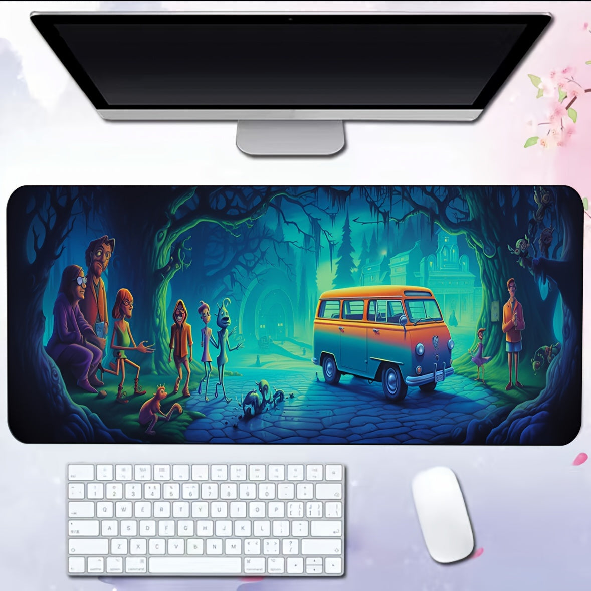 Bus Pattern Mouse Pad for Office and Gaming