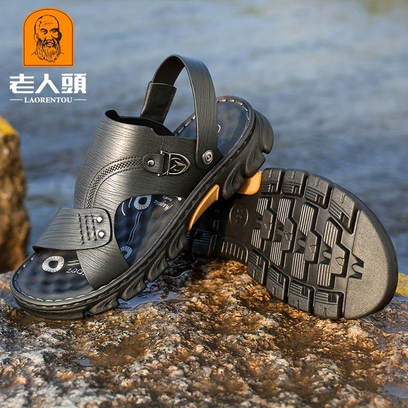LAORENTOU Men's Non Slip Sandals Wear resistant Comfy Beach Shoes