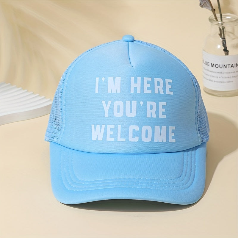 Letter Print Trucker Hat Unisex Cotton Baseball Cap