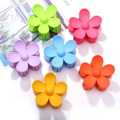 6Pcs Large Frosted Hair Claw Flower Clips for Women