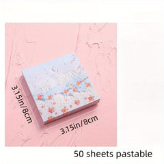 8pcs Painting Sticky Notes Student Message Notes Scenery Notes 50
