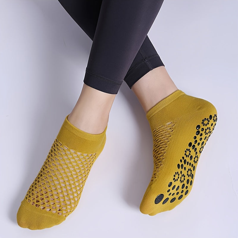 Non Slip Yoga Socks Breathable Mesh Comfortable Fit For Pilates Fitness