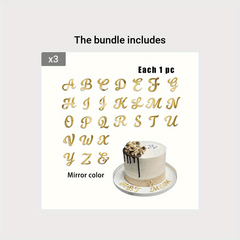27pcs Solid Letter Cake Topper for Weddings Birthdays & Parties