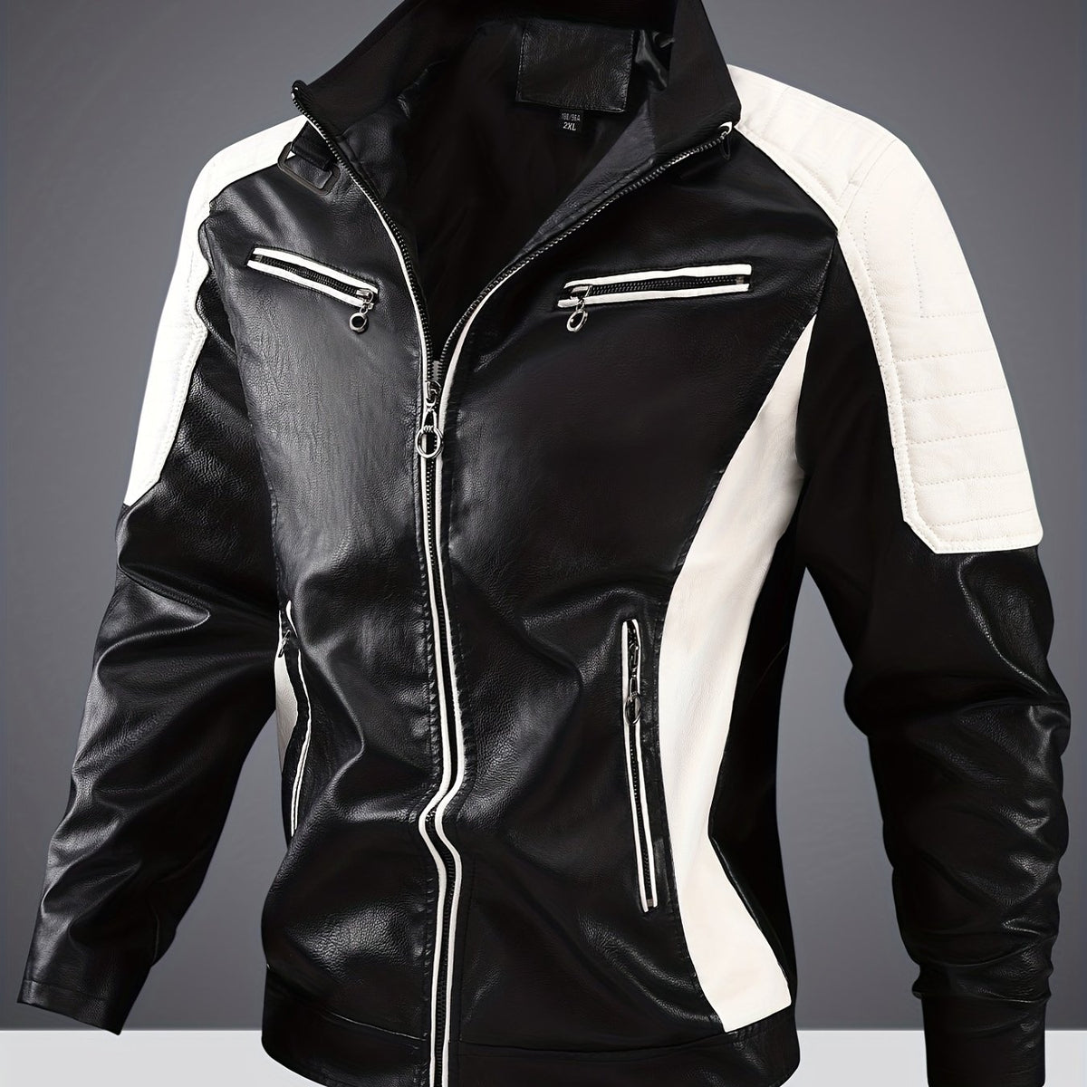 Men's Vintage Leather Jackets Fleece Outwear Casual Motorcycle