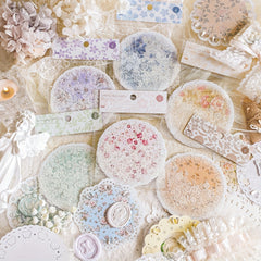 Hollow Lace Paper Retro Floral Hand Account Decorative Background 10 Sheets