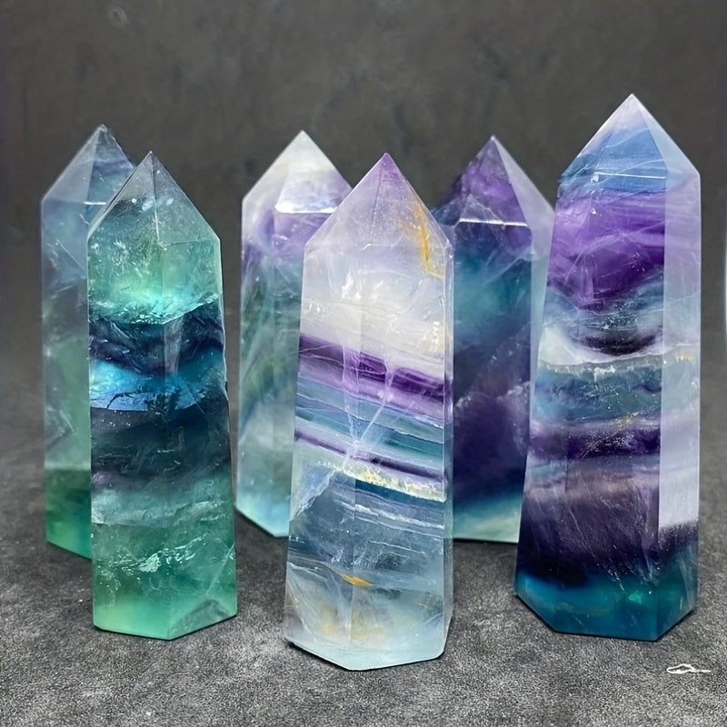 4 Inch Rainbow Crystal Tower Healing Point Wand Obelisk Specimen