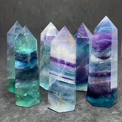 4 Inch Rainbow Crystal Tower Healing Point Wand Obelisk Specimen