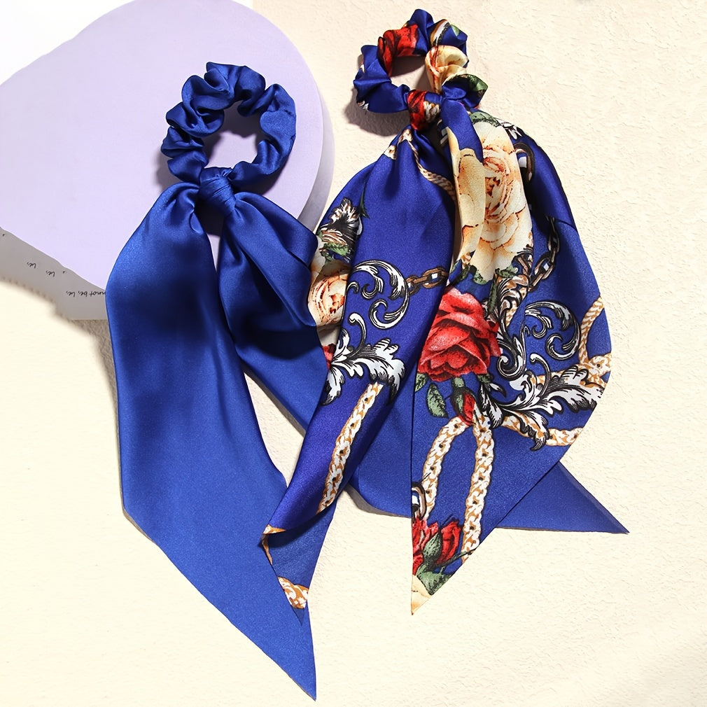 2pcs Knotted Bow Hair Scrunchies Elastic Hair Scarf Scrunchies Hair Ties Bands
