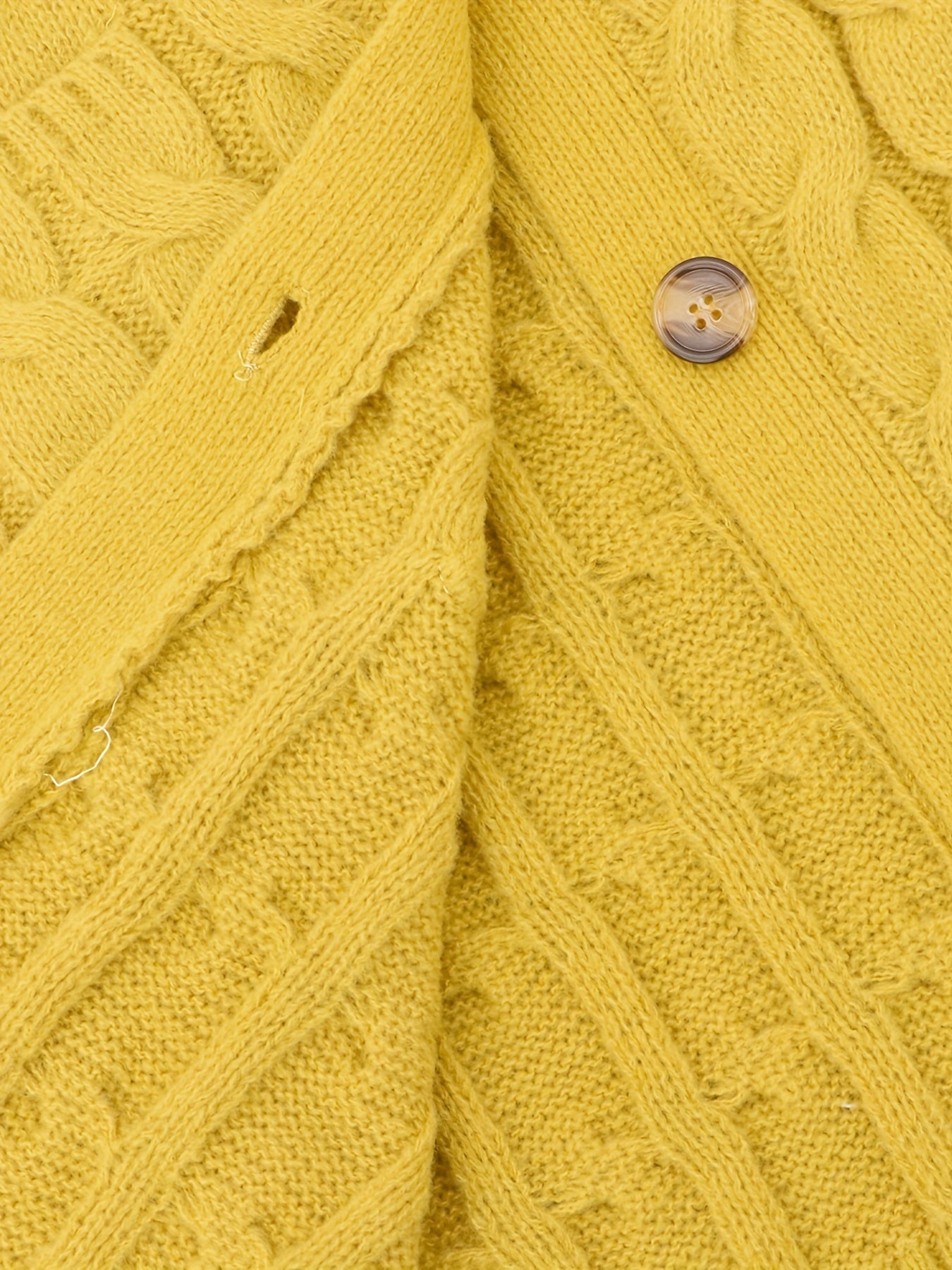  Solid Cable Long Sleeve Button Up Cardigan