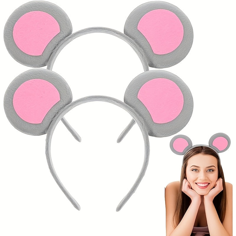 Pink Mouse Ear Headband Bow Hair Accessories