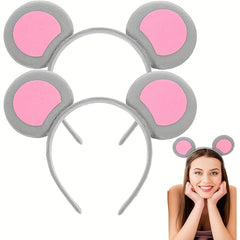 Pink Mouse Ear Headband Bow Hair Accessories