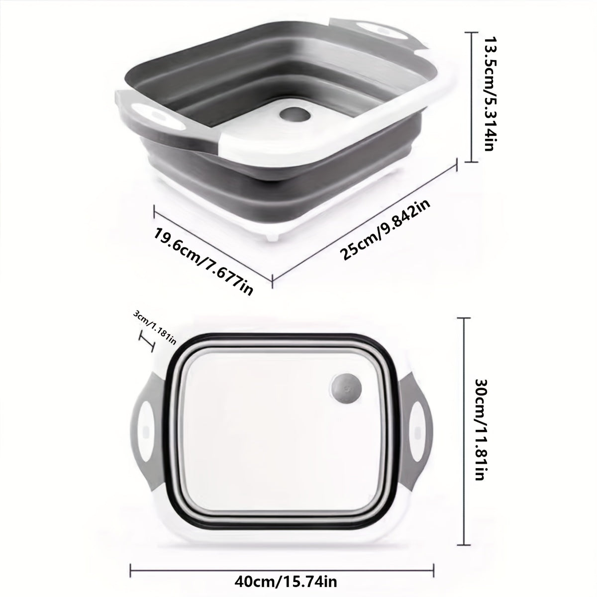 Folding Cutting Board with Sink Drain Basket