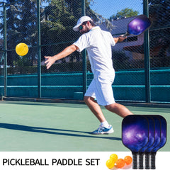 Fiberglass Pickleball Set: Racket & 4 Balls