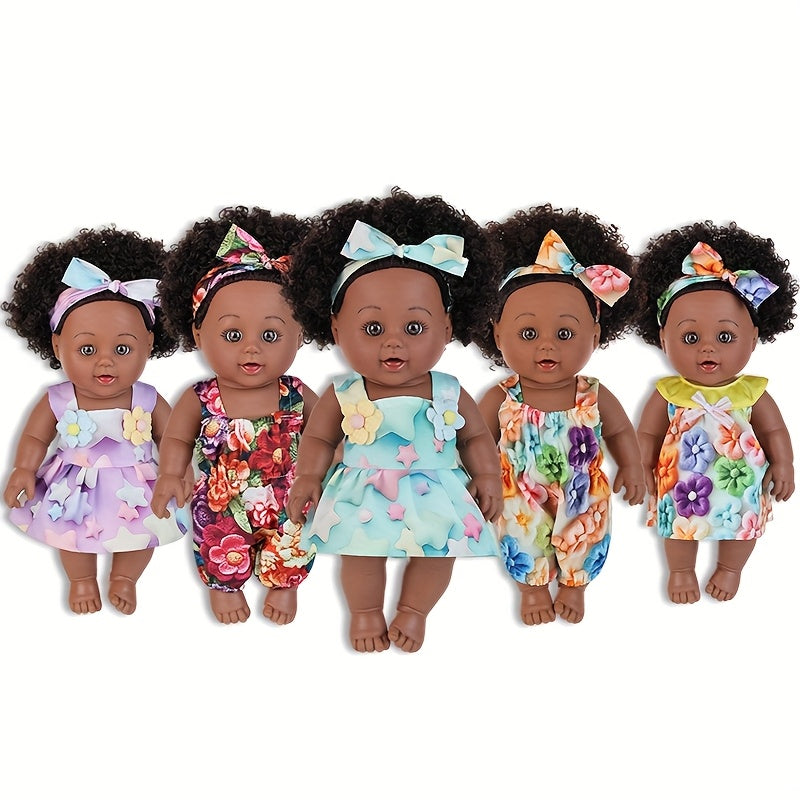 12" Anime Doll in Light Beige with Floral Outfits & Headbands