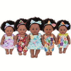 12" Anime Doll in Light Beige with Floral Outfits & Headbands