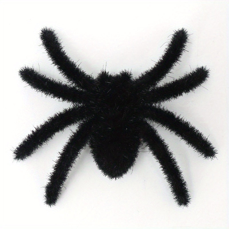 2pcs Small Plush Spiders Halloween Realistic Hairy Spider Mini Spider
