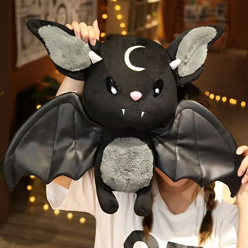 Halloween Devil Bat Plush Toy Stuffed Animal Pink Nose & Teeth