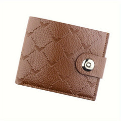 Men's Casual Coin Wallet PU Leather Zipper Closure Multiple Credit Card Holder