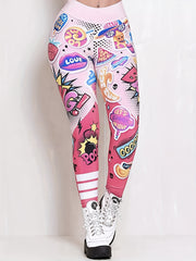 Graphic Print High Waist Leggings for Women