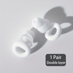 1pair Noise Reduction Silicone Ear Plugs Reusable for Sleep Swimming