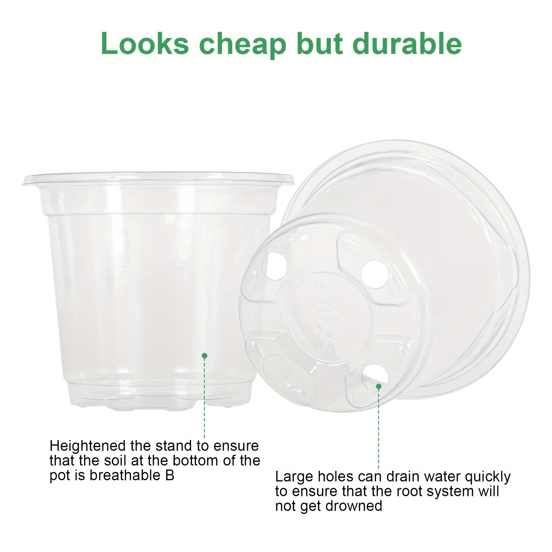 30 Clear Nursery Pots with Humidity Domes 10-16 cm - Seed Starter Pots