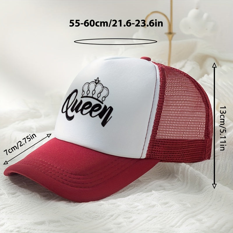 Queen Crown Trucker Hat Mesh Breathable Baseball Cap Casual Dad Hats