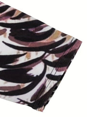  Casual Maxi Dress Allover Print Surplice Neck High Stretch