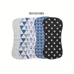 5pcs Soft & Absorbent Burp Cloths for Boys & Girls