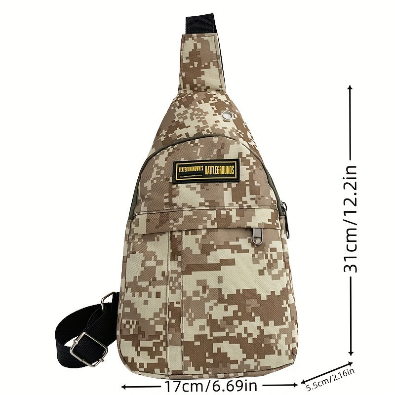 Geometric Pattern Sling Bag Zipper Chest Bag