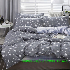 3pcs Star Print Duvet Cover Set Soft Microfiber Bedding 2 Pillowcase