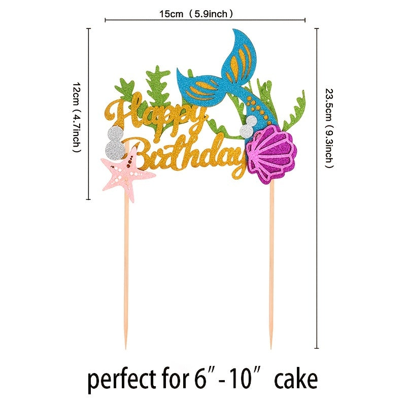 1pc Mermaid Cake Insert for Birthday Party Decoration