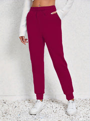  Sports Pants Women's Plus Solid Elastic Drawstring High Stretch Jogger