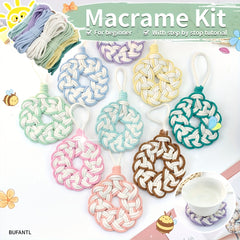 DIY Macrame Coaster Kit with 9 Colors - Beginner's Tutorial