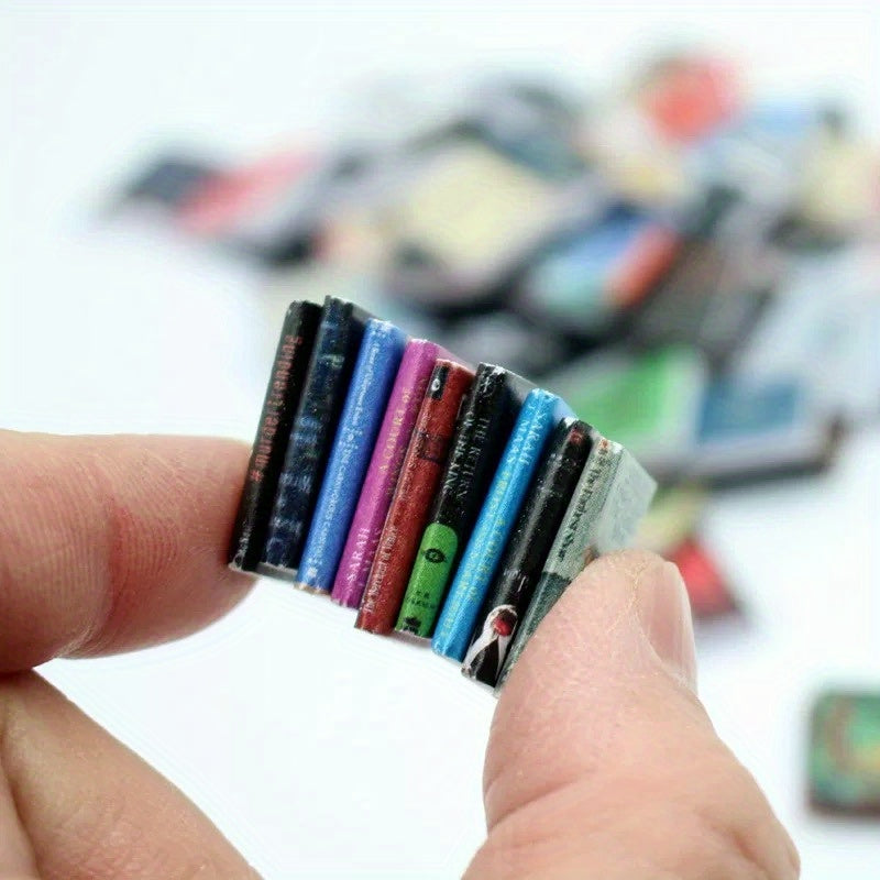 Micro House Library Bedroom Decor DIY Miniature English Books for 1 12 Dollh