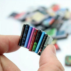 Micro House Library Bedroom Decor DIY Miniature English Books for 1 12 Dollh