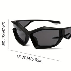 Y2K Wrap Around Sunglasses Cyberpunk Futuristic Mirror Lens UV400