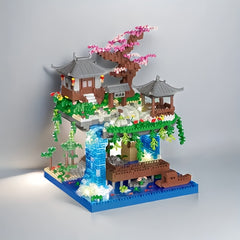 Vintage Peach Blossom Pond Garden Building Blocks 4705pcs DIY Construction Toys