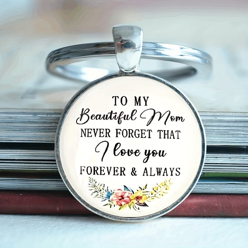 Zinc Alloy Flower Alphabet Keychain for Mom - Bag Purse Charm