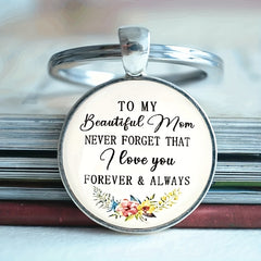 Zinc Alloy Flower Alphabet Keychain for Mom - Bag Purse Charm