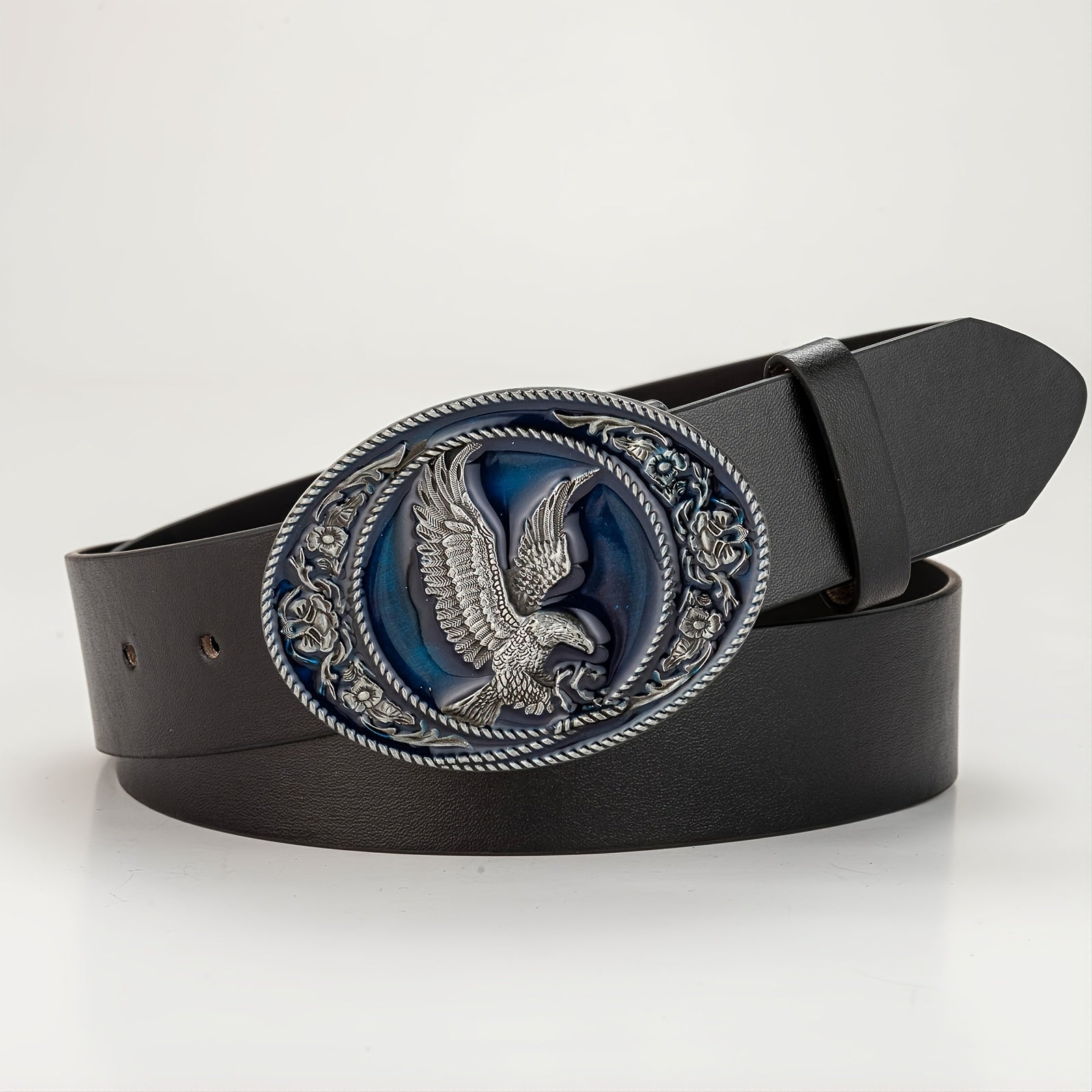 Men's Leather Bronze Eagle Buckle Belt - Gift for Boyfriend and Father