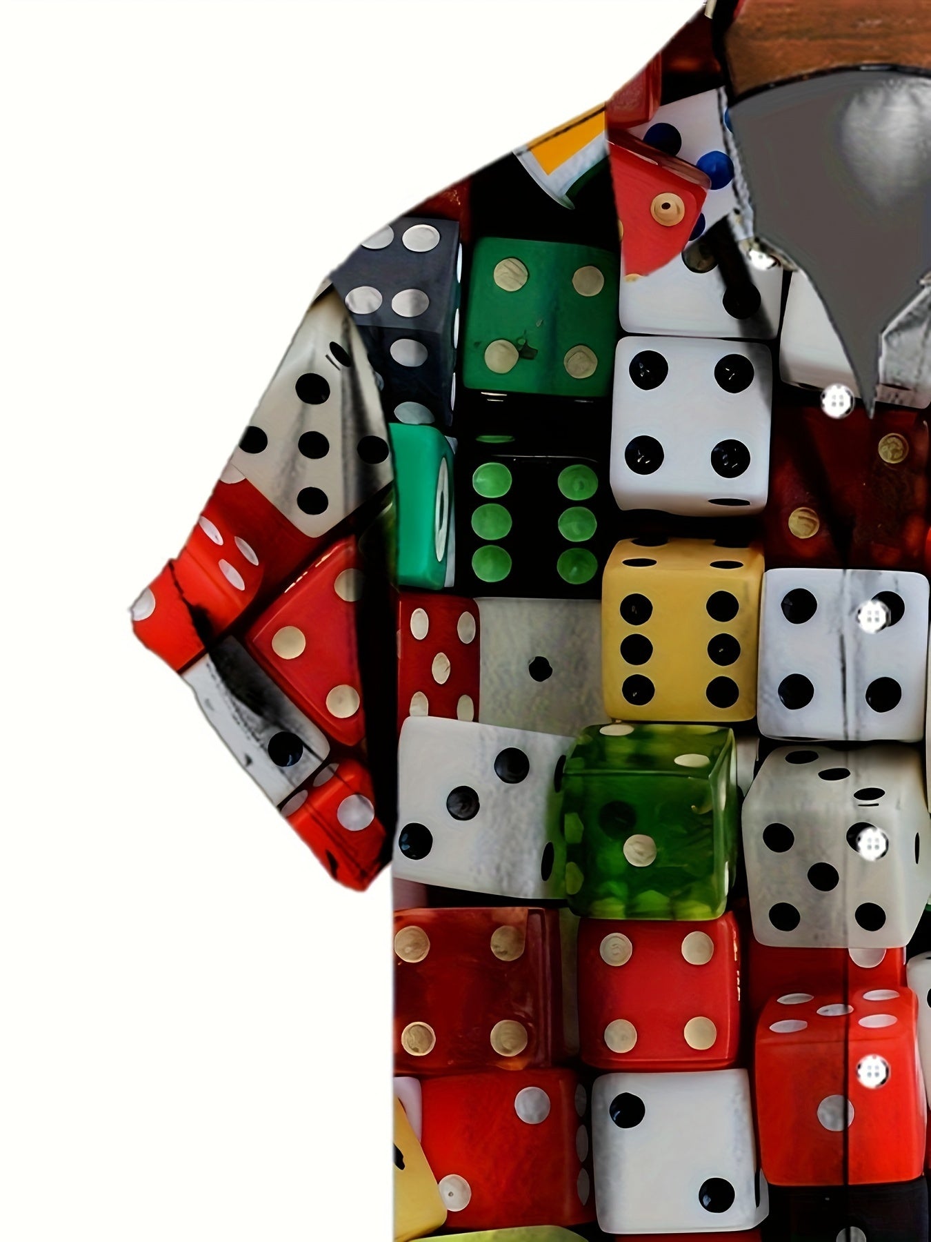 Men's 3D Print Dice Pattern Short Sleeve Shirt