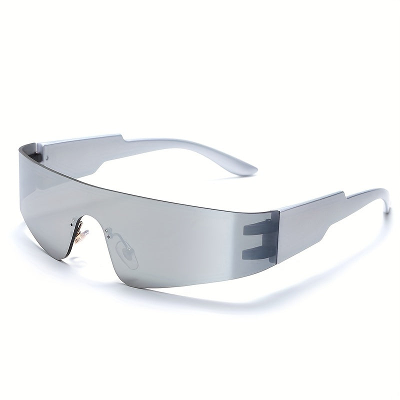 Y2K Rimless Sunglasses Futuristic Cyberpunk UV400